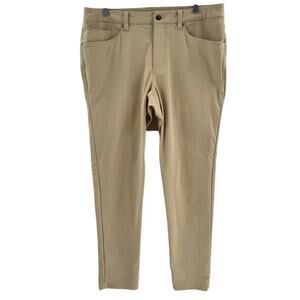 Lululemon Athletic ABC Pants Slim Sz 34 Warpstreme Tan 5 Pocket